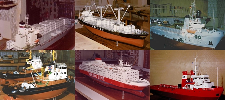 Collage - Modelle der 1970er und 1980er Jahre aus der Werkstatt G. Schmidt Modellbau, Flensburg