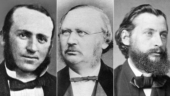 Die Gründer der DGzRS: Adolph Bermpohl , Georg Breusing, Arwed Emminghaus (Foto: DGzRS – Die Seenotretter)